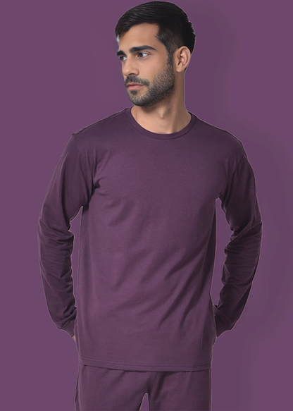 Crew Neck: Full Sleeves - Wine