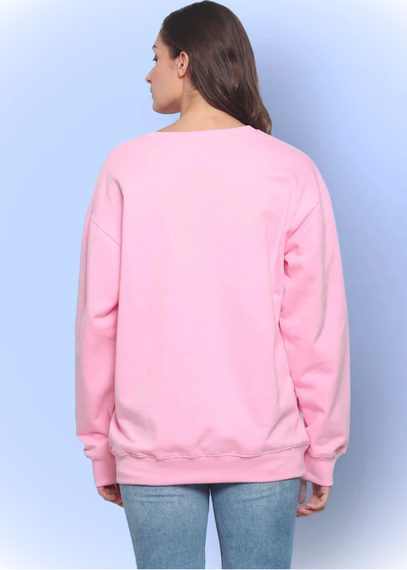 Drop Shoulder Sweatshirts - Barbie Pink