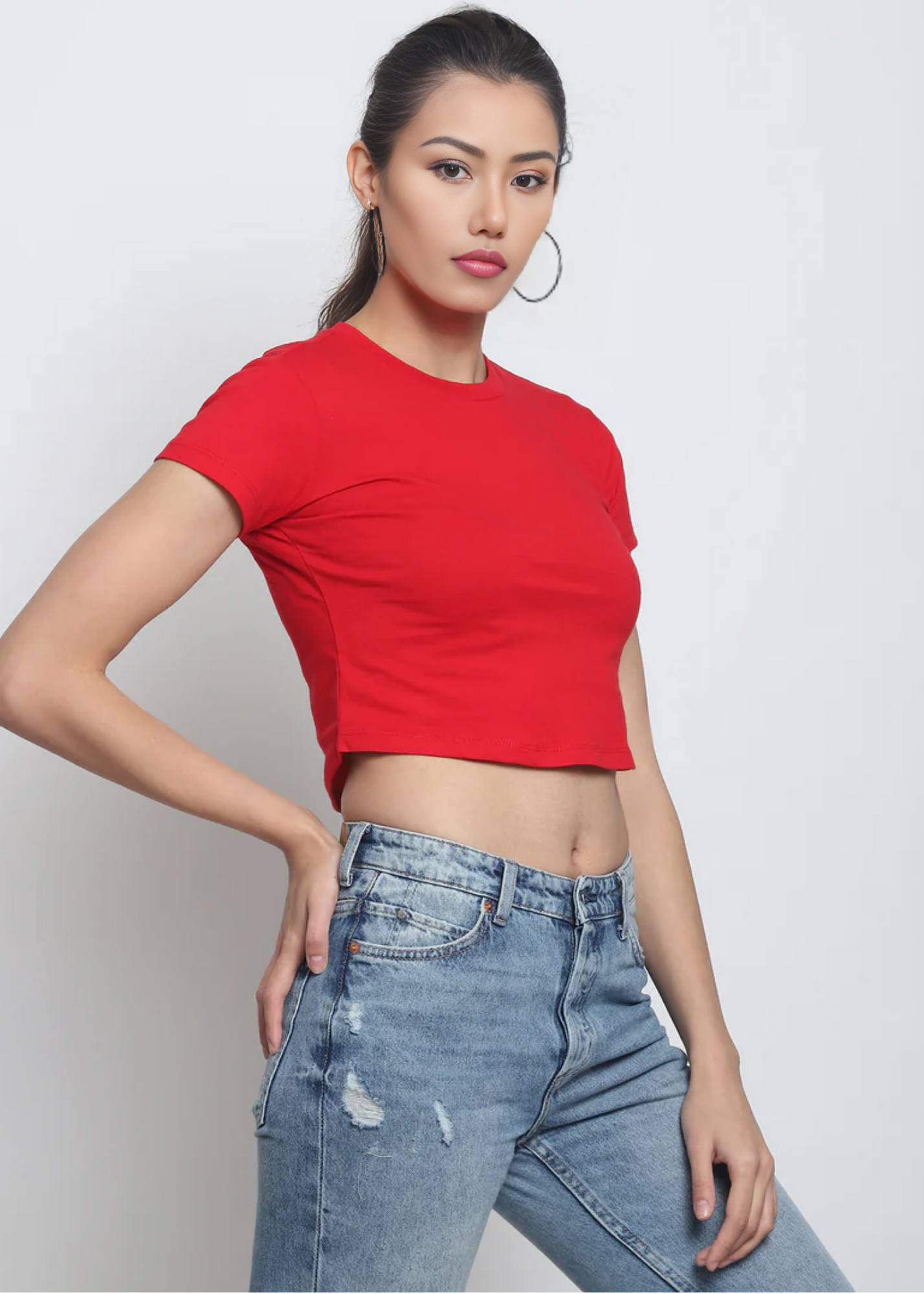 Crop Tops - Solid Red