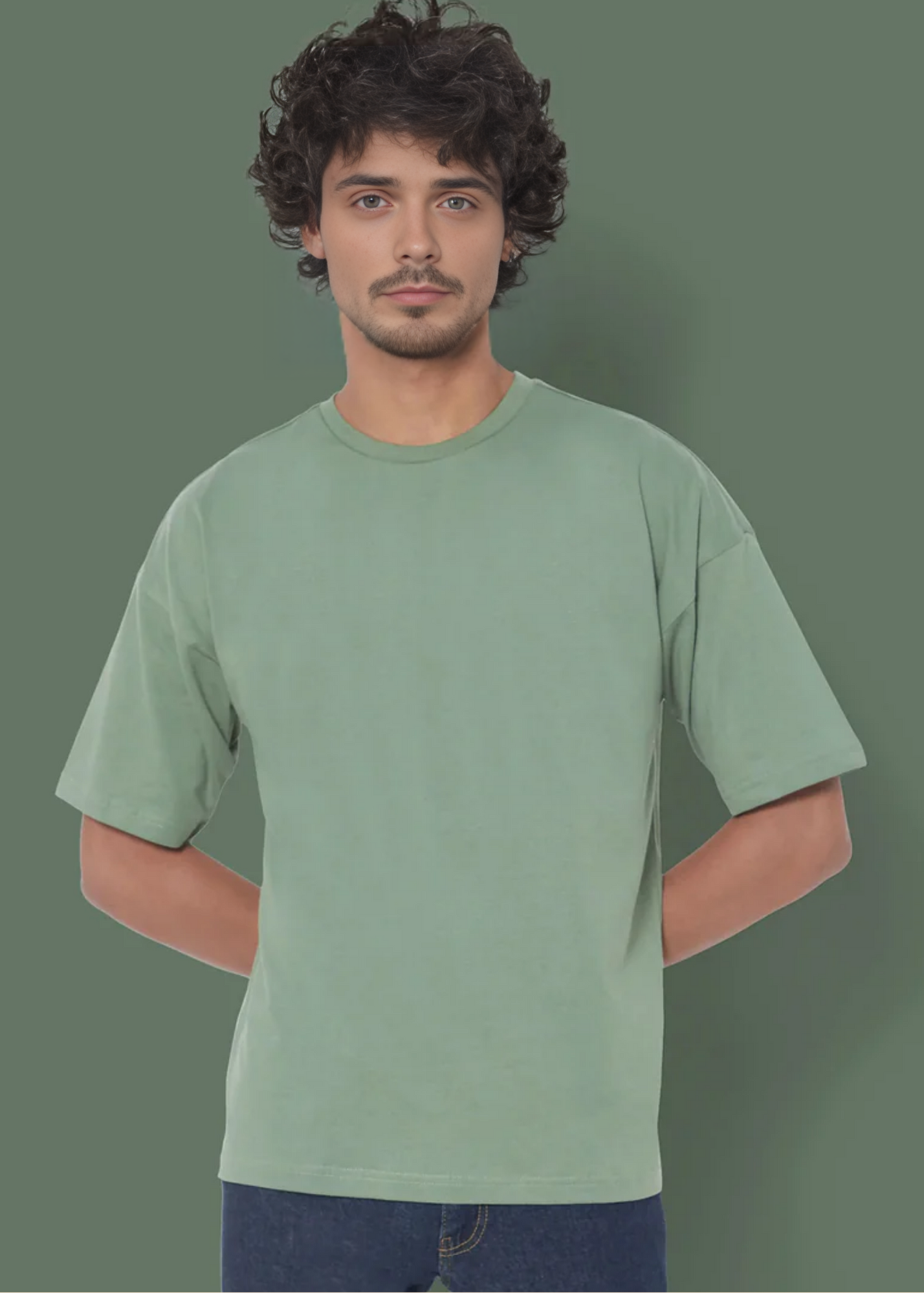 Dropshoulder Crewneck - Sage Green