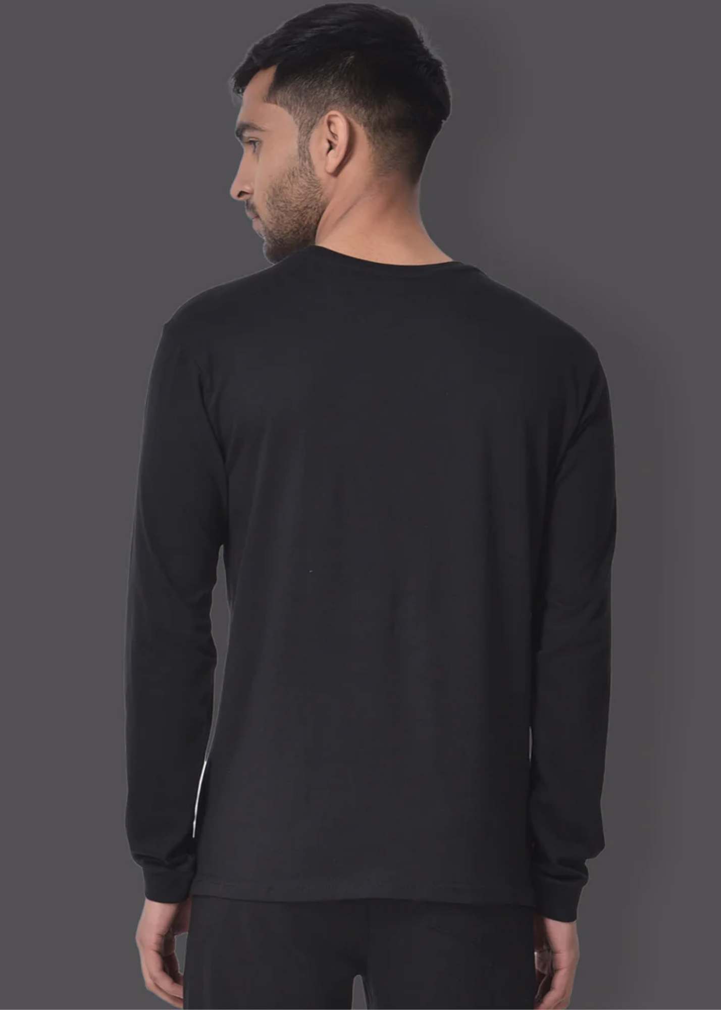 Crew Neck: Full Sleeves - Black