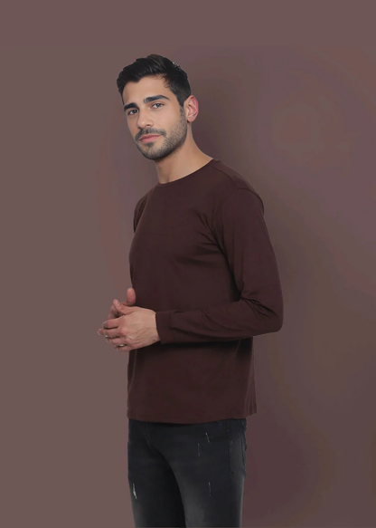 Crew Neck: Full Sleeves - Chocolate