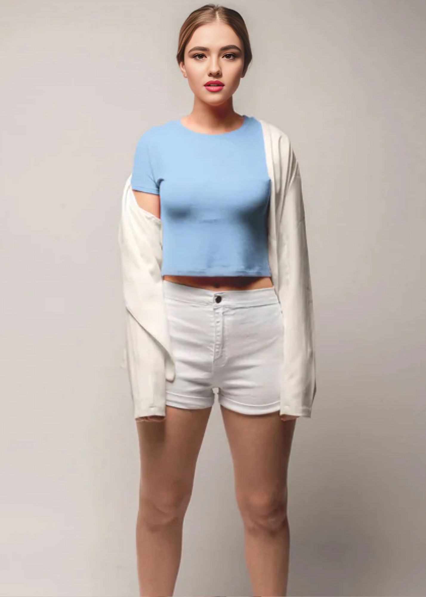 Crop Tops - Cyan Blue