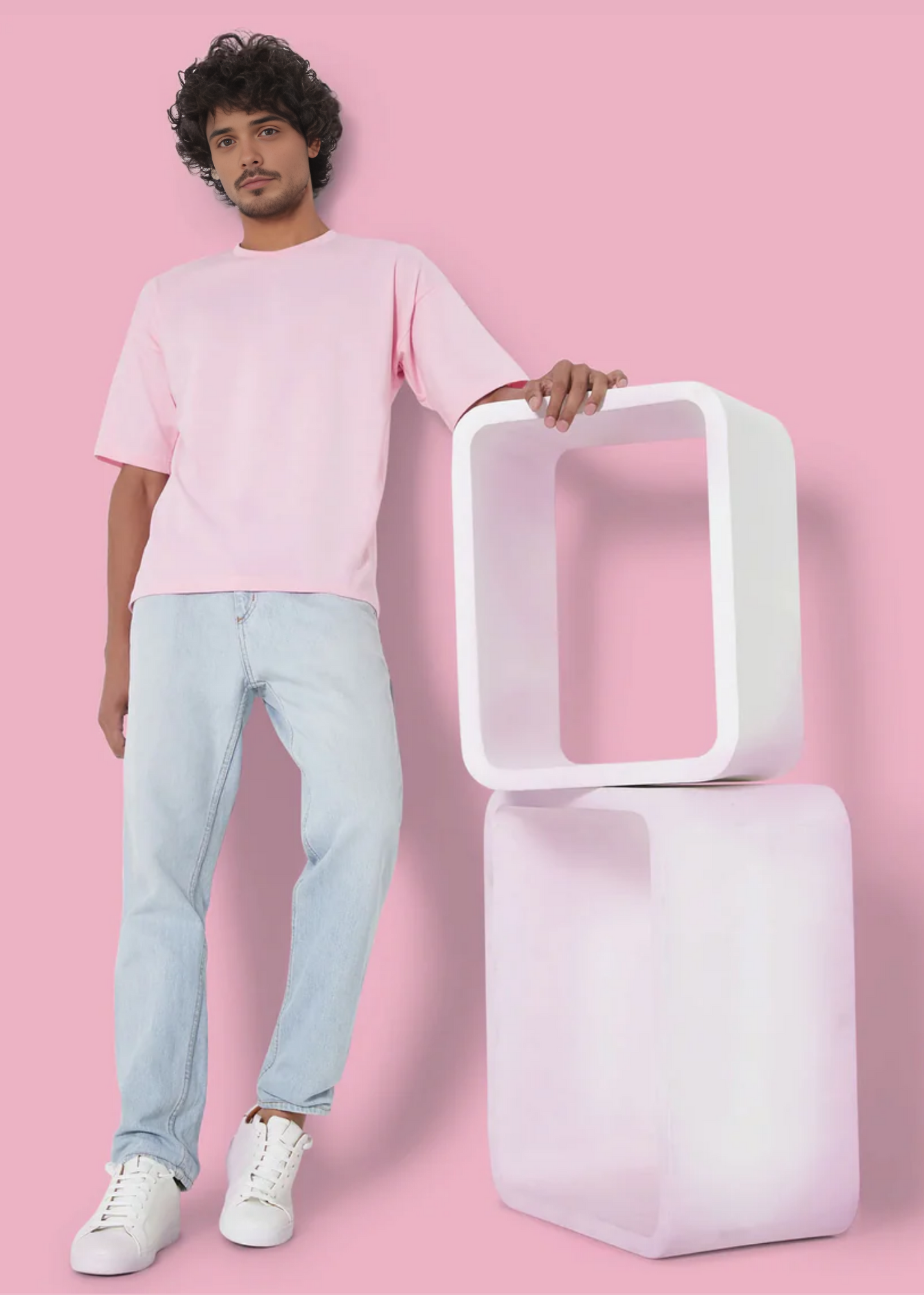 Dropshoulder Crewneck - Baby Pink