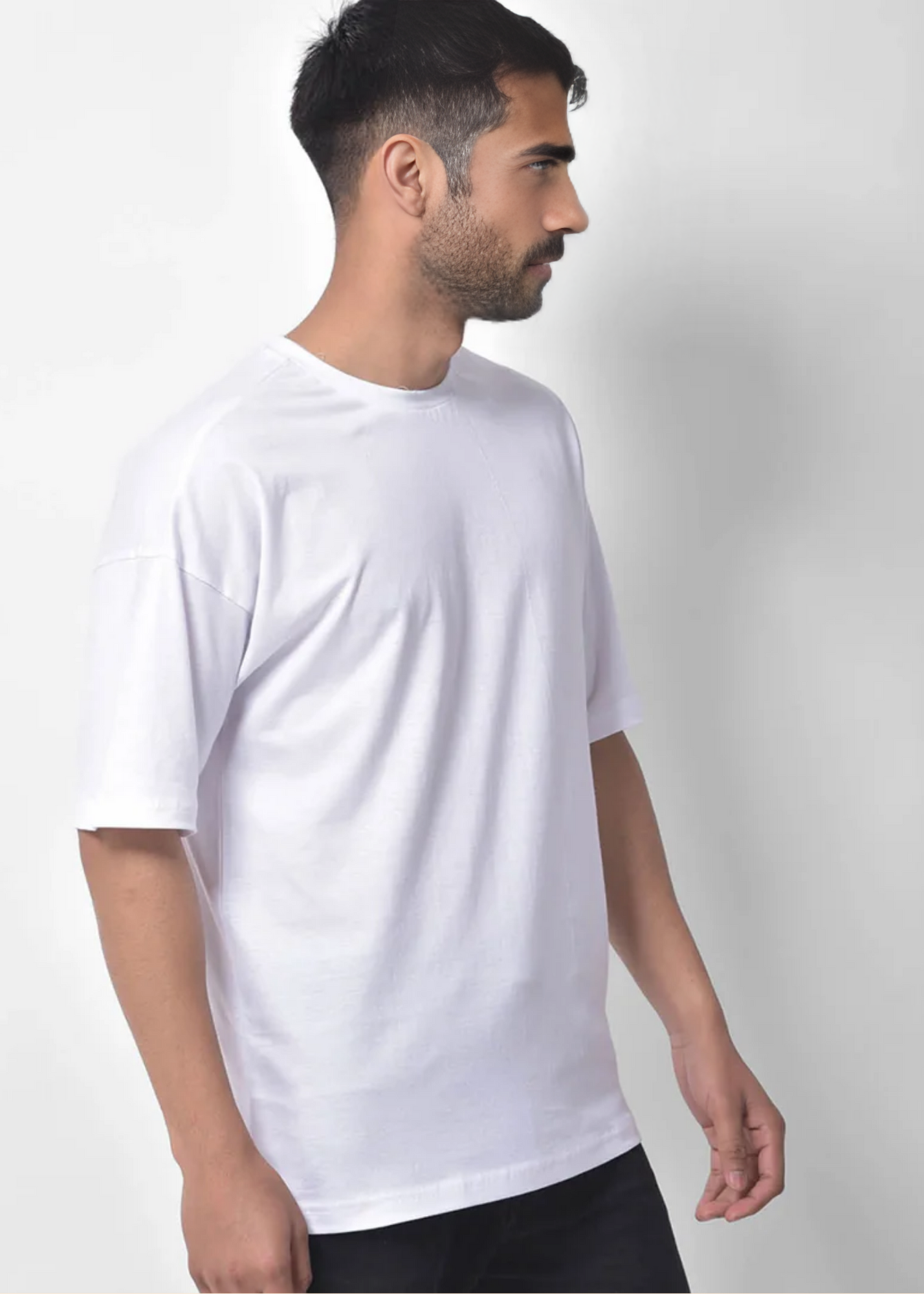 Dropshoulder Crewneck - White