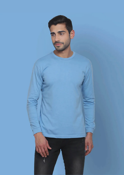 Crew Neck: Full Sleeves - Cyan Blue