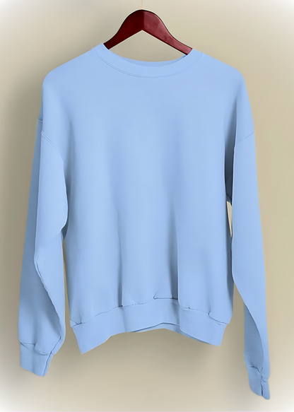 Drop Shoulder Sweatshirts - Cyan Blue