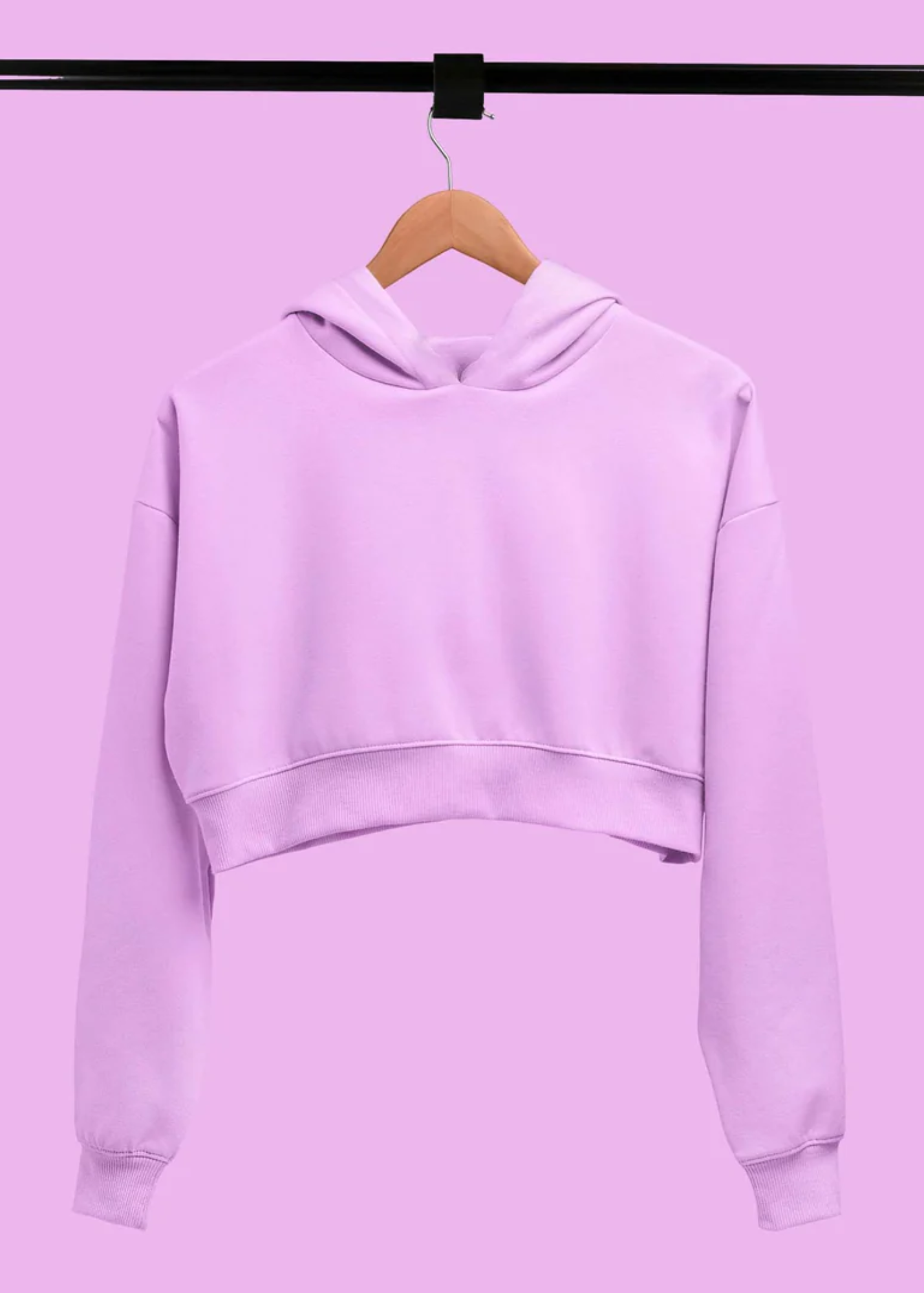 Croptop Hoodie - Mauve Purple