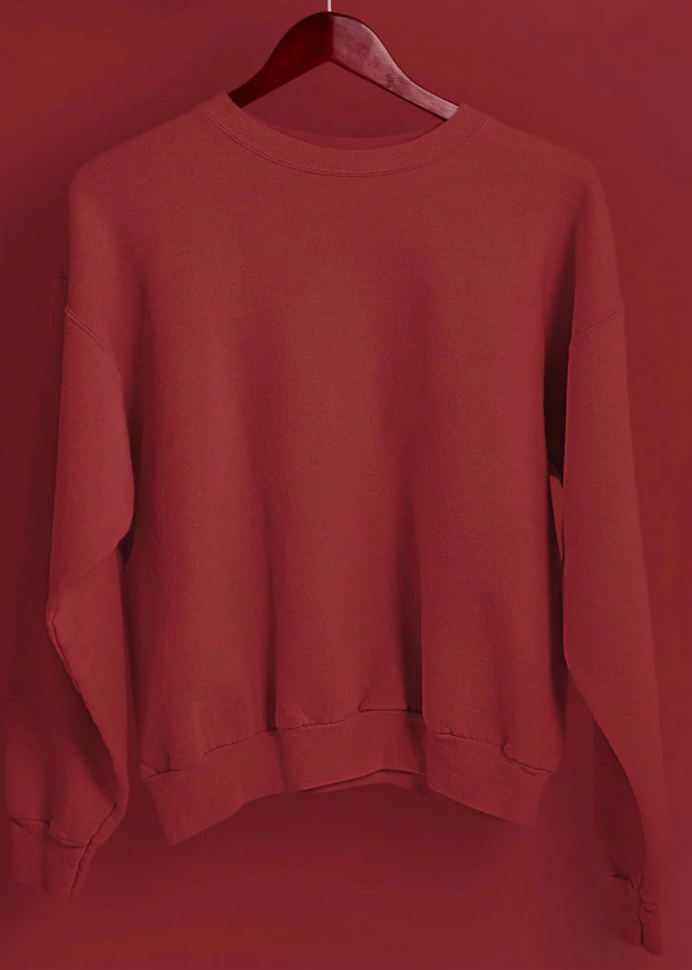 Drop Shoulder Sweatshirt - Crimson