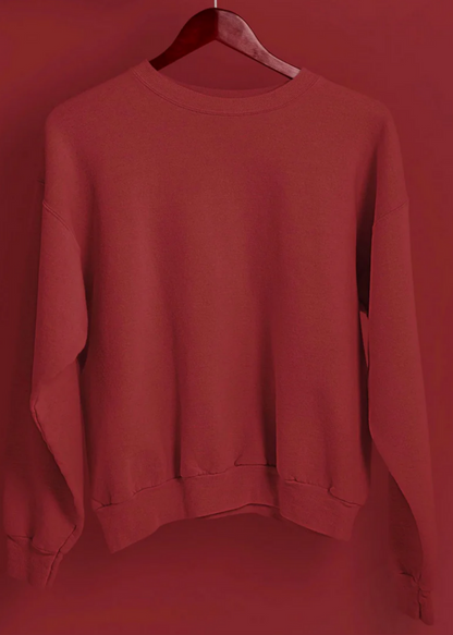 Drop Shoulder Sweatshirt - Crimson