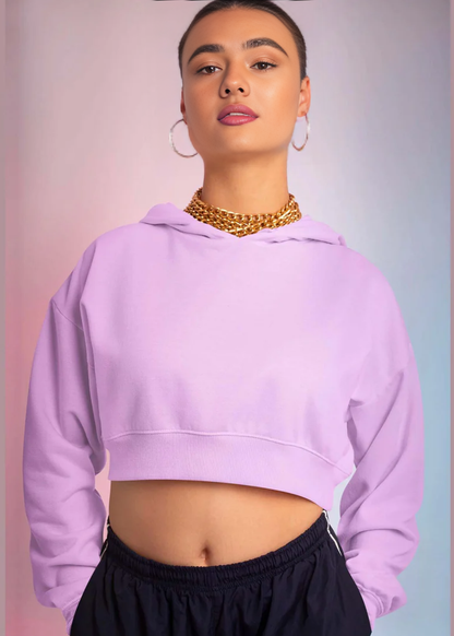 Croptop Hoodie - Mauve Purple