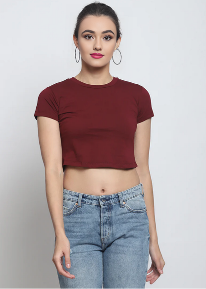 Crop Tops - Maroon