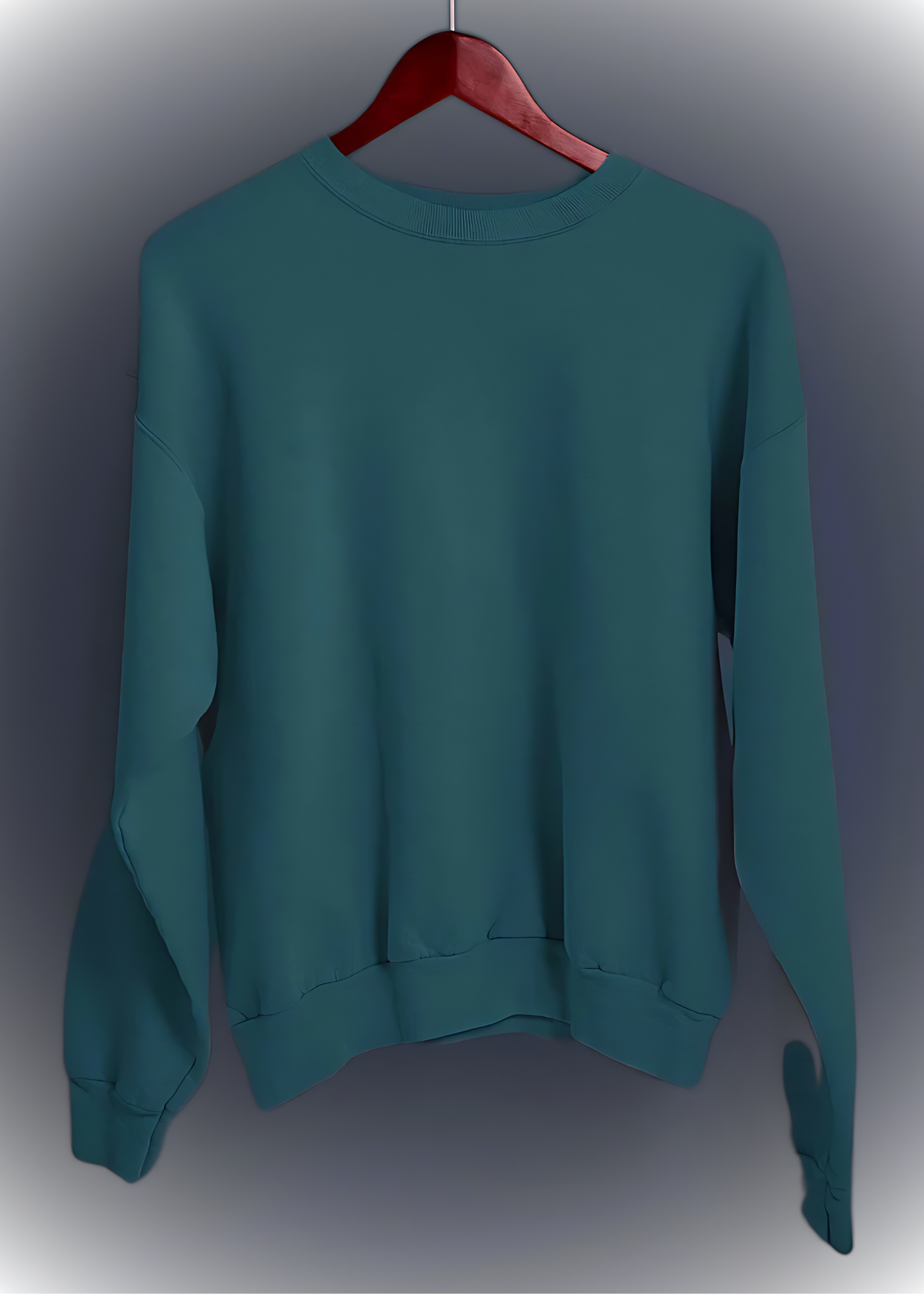 Drop Shoulder Sweatshirts - Teal Blue