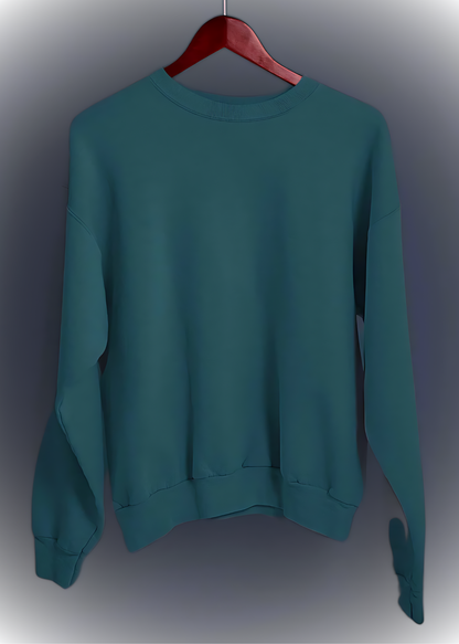 Drop Shoulder Sweatshirts - Teal Blue