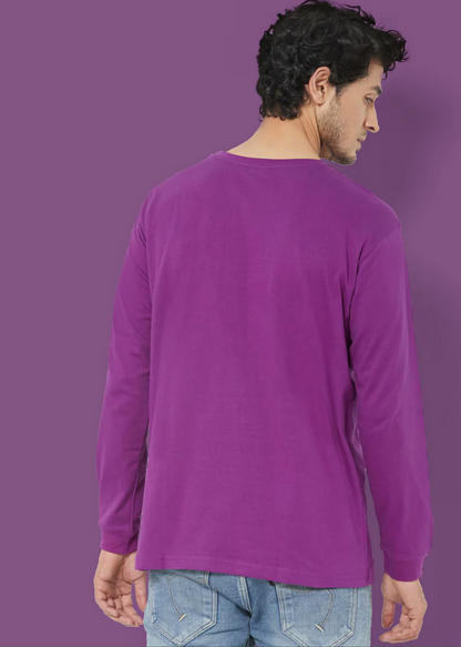 Crew Neck: Full Sleeves - Eggplant Purple