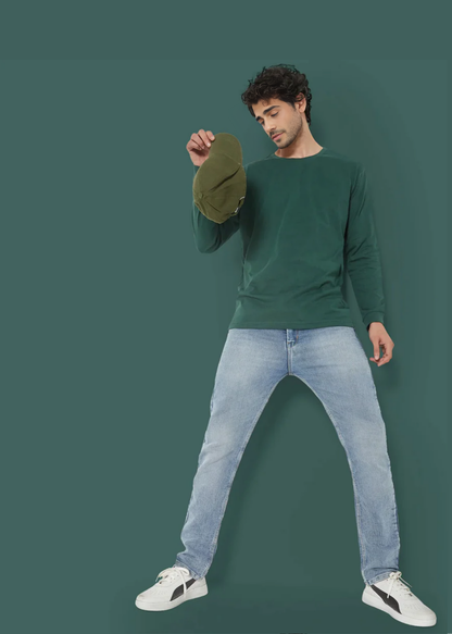 Crew Neck: Full Sleeves - Emerald Green