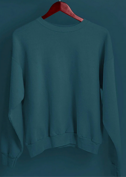 Drop Shoulder Sweatshirt - Teal Blue