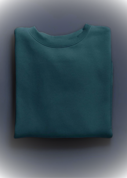 Drop Shoulder Sweatshirts - Teal Blue