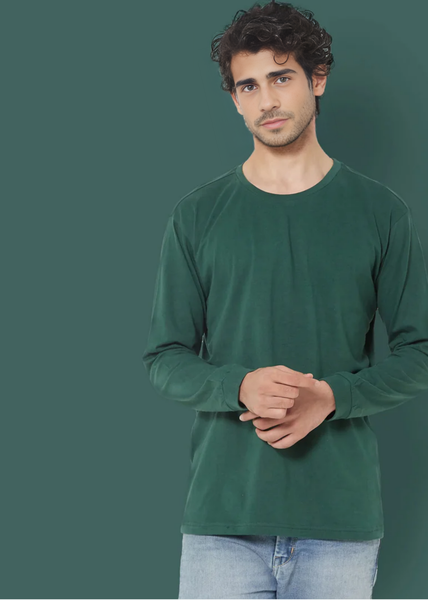 Crew Neck: Full Sleeves - Emerald Green