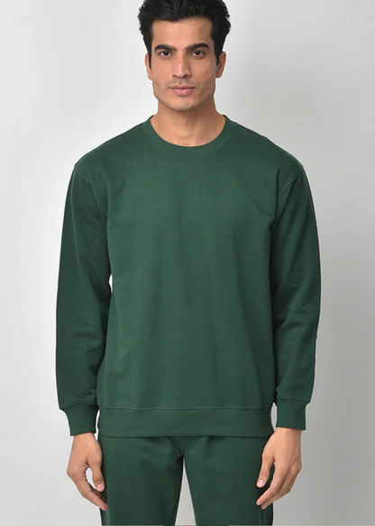 Drop Shoulder Sweatshirt - Emerald Green