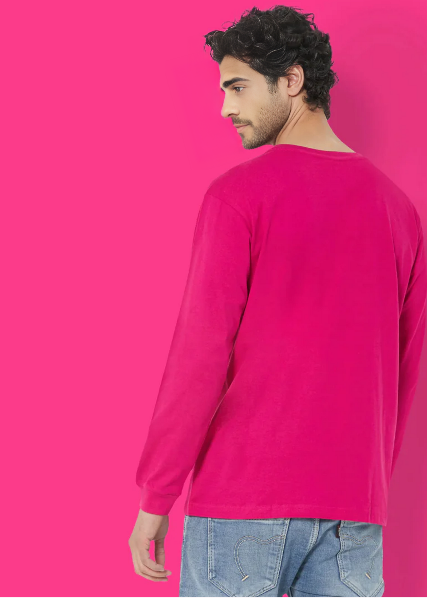 Crew Neck: Full Sleeves - Fuchsia