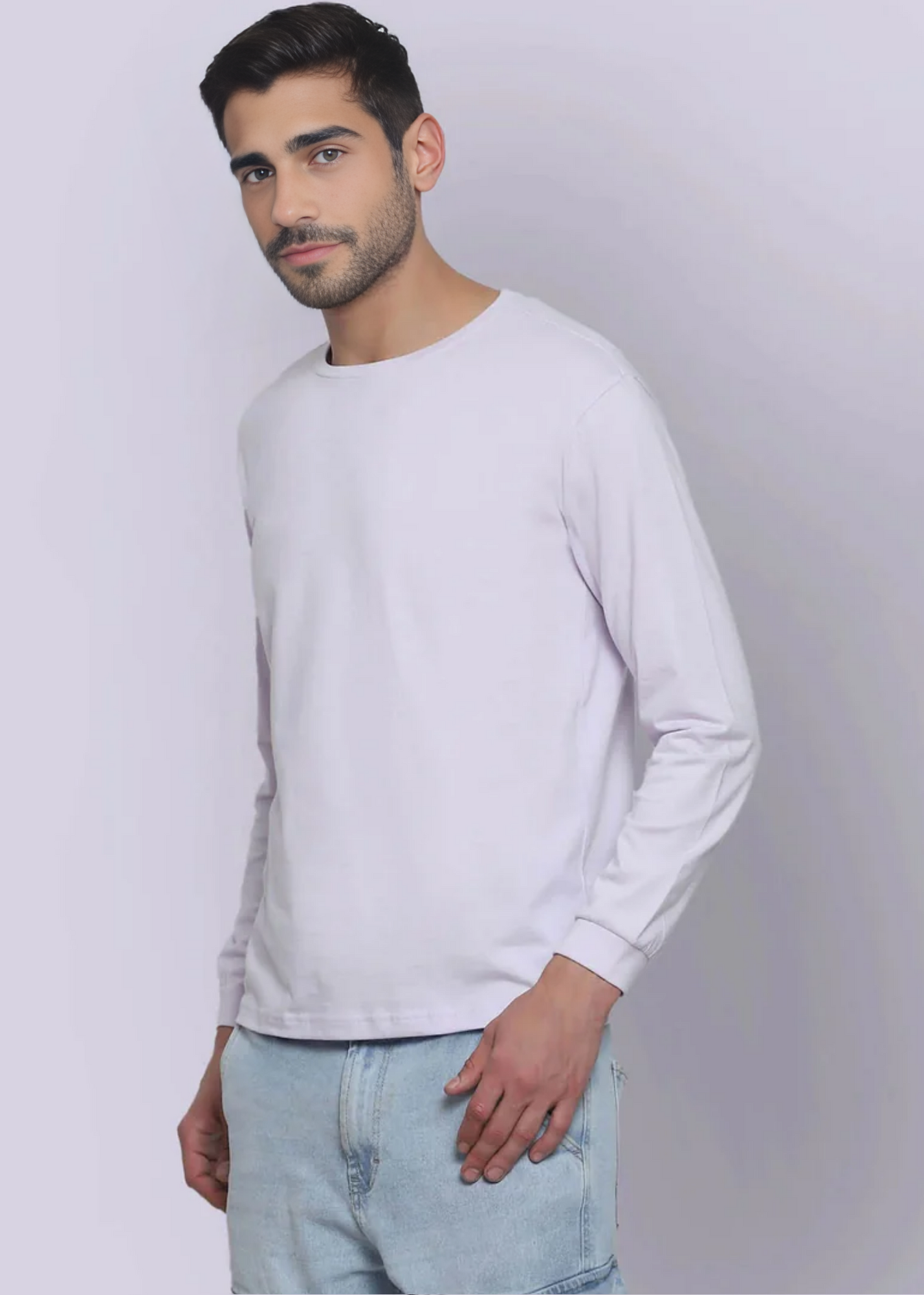 Crew Neck: Full Sleeves - Lilac