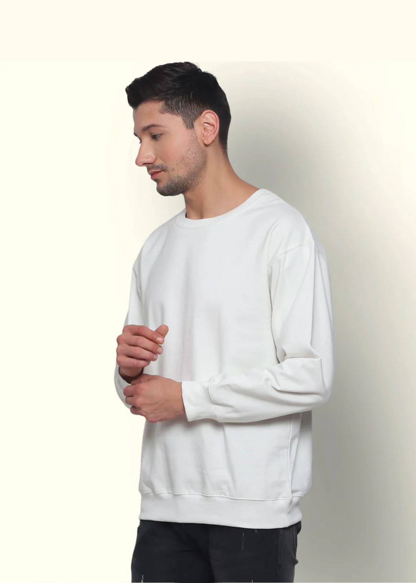 Drop Shoulder Sweatshirts -Tusk cream