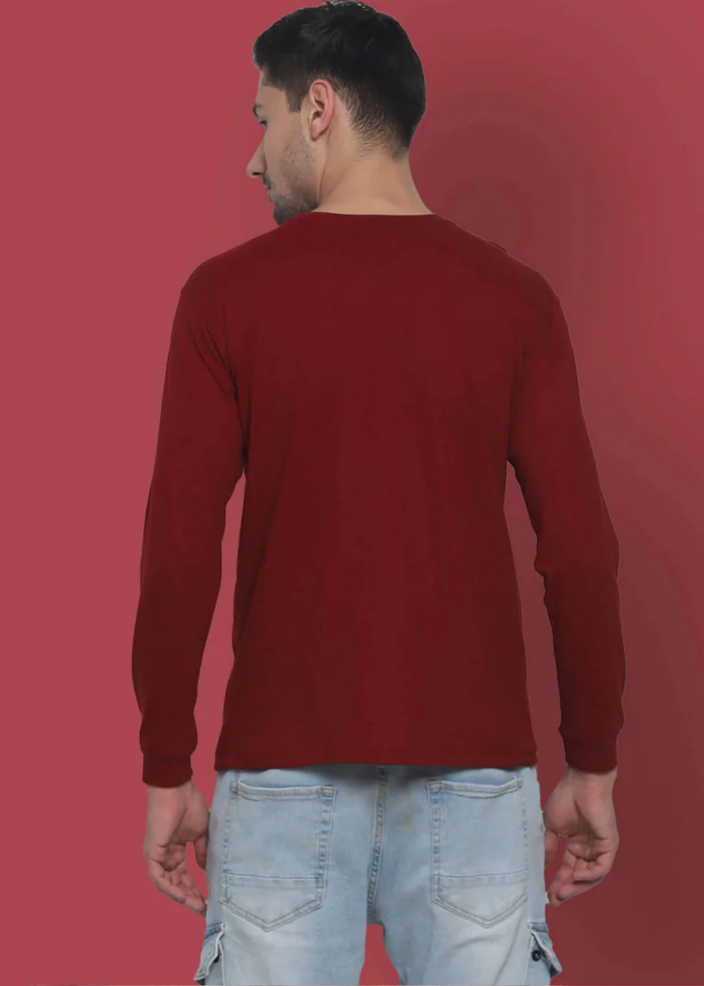 Crew Neck: Full Sleeves - Maroon