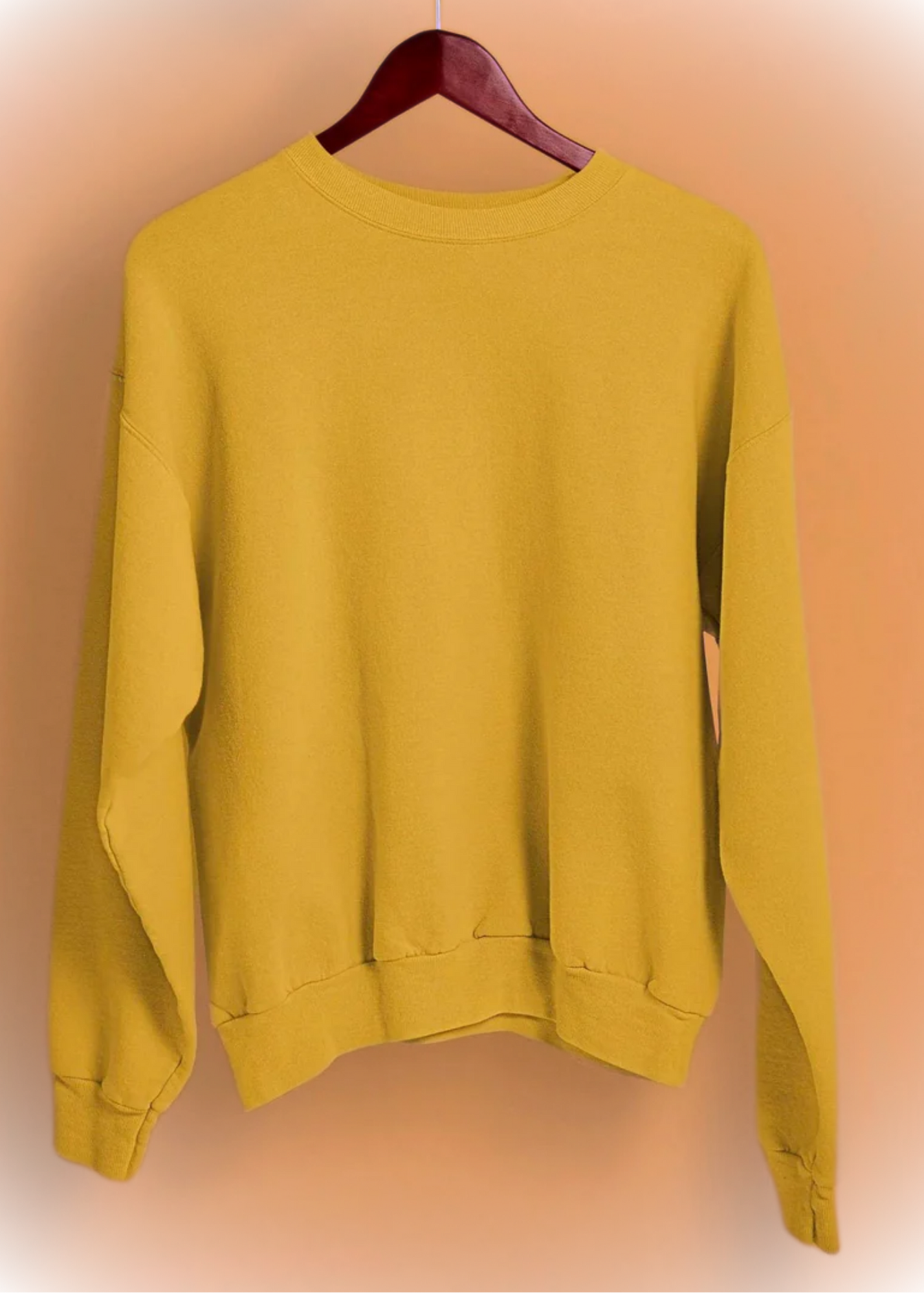 Drop Shoulder Sweatshirts - Mustard