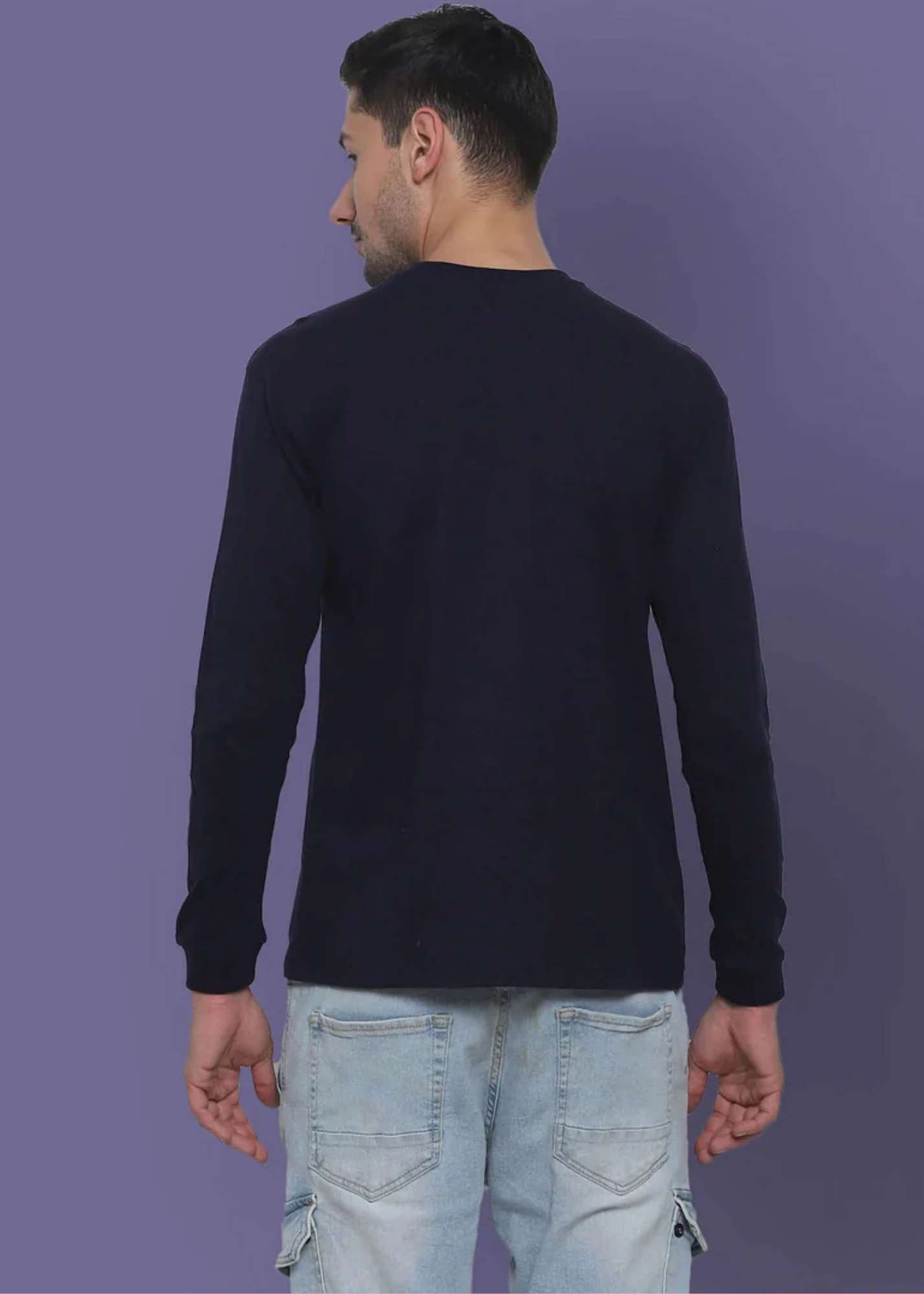 Crew Neck: Full Sleeves - Navy Blue