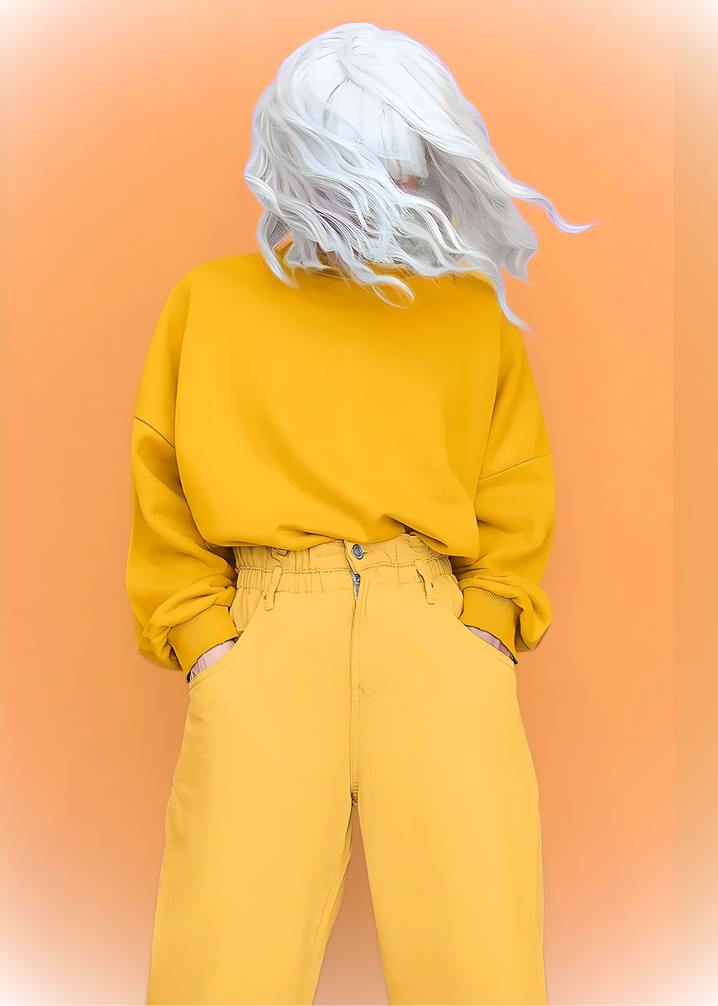 Drop Shoulder Sweatshirts - Mustard