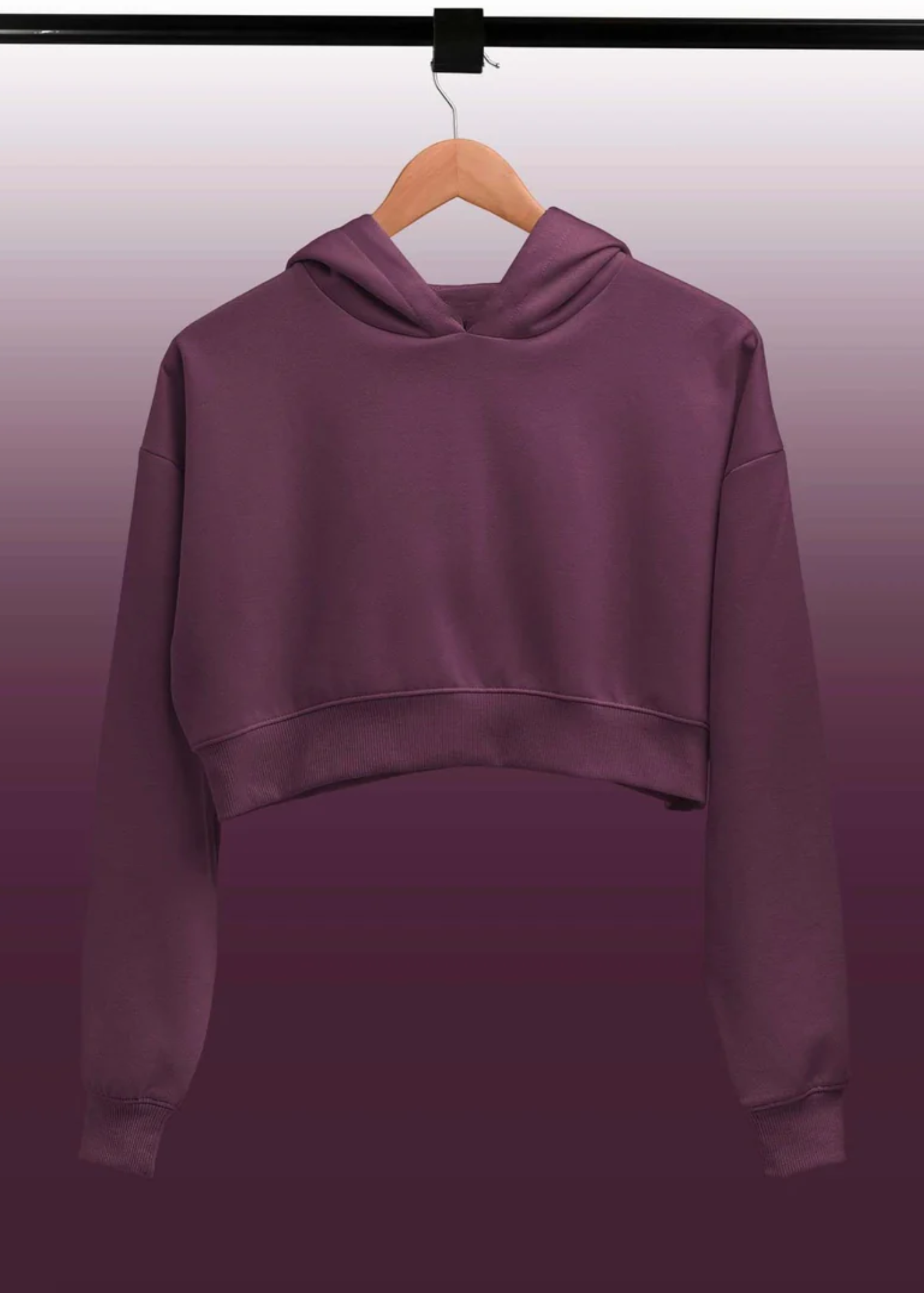 Croptop Hoodie - Wine