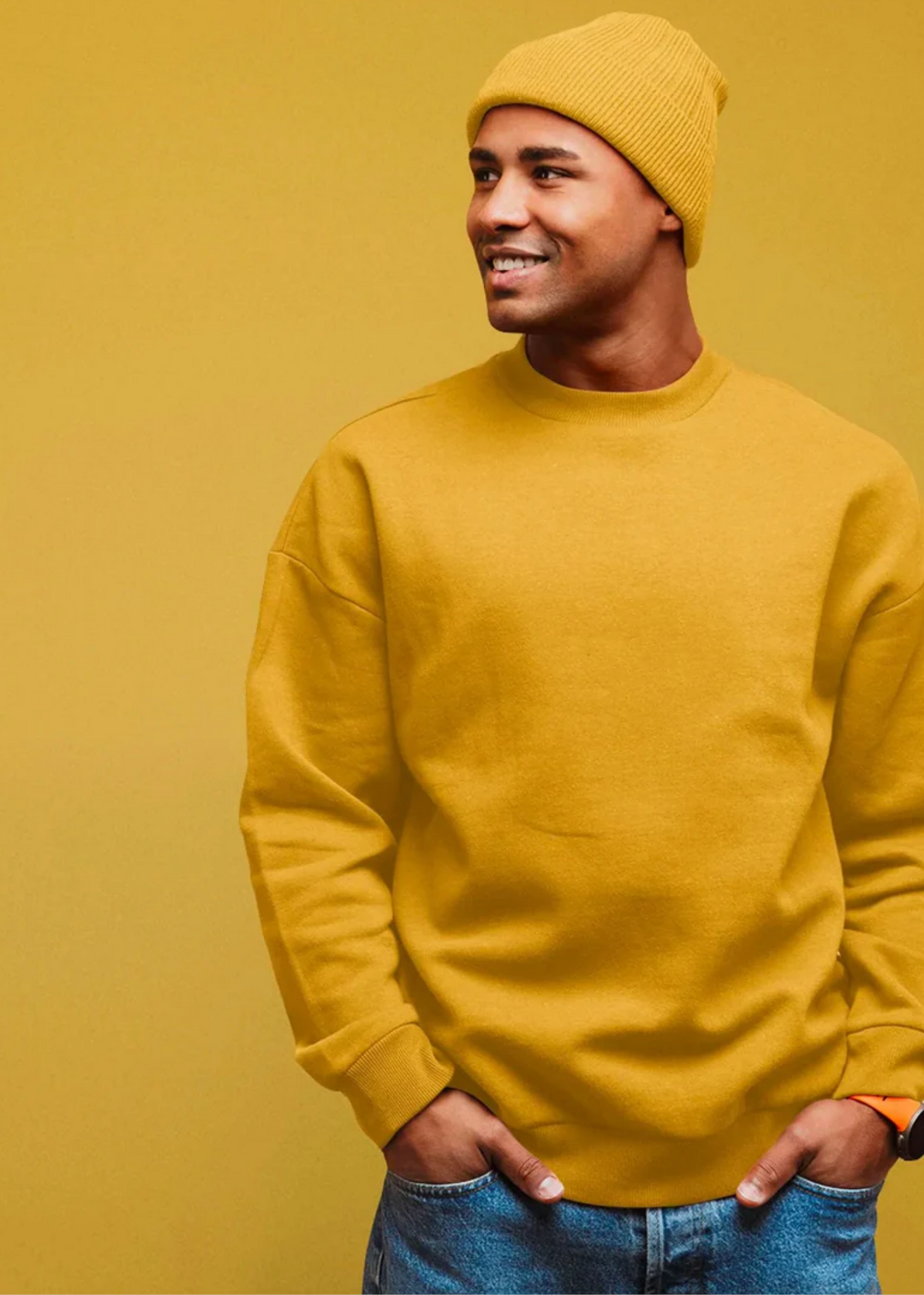 Drop Shoulder Sweatshirt - Mustard