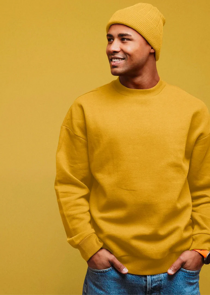 Drop Shoulder Sweatshirt - Mustard