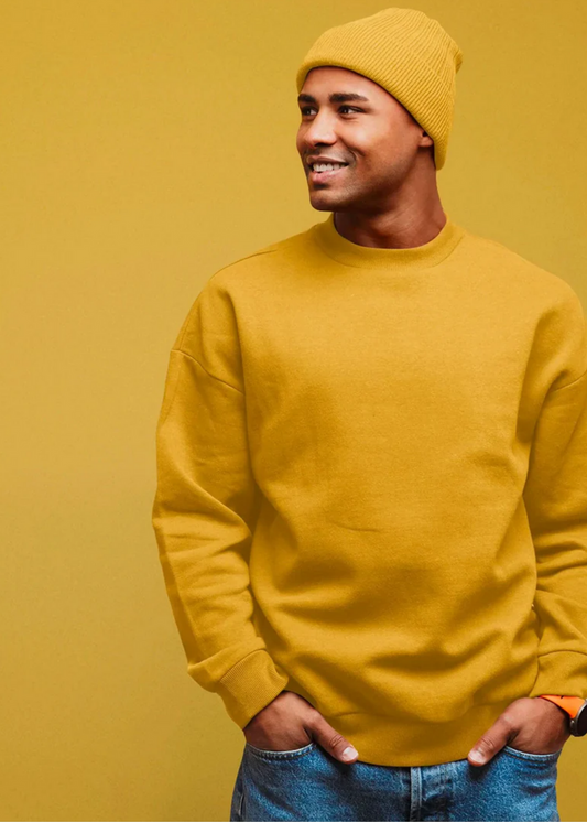 Drop Shoulder Sweatshirt - Mustard