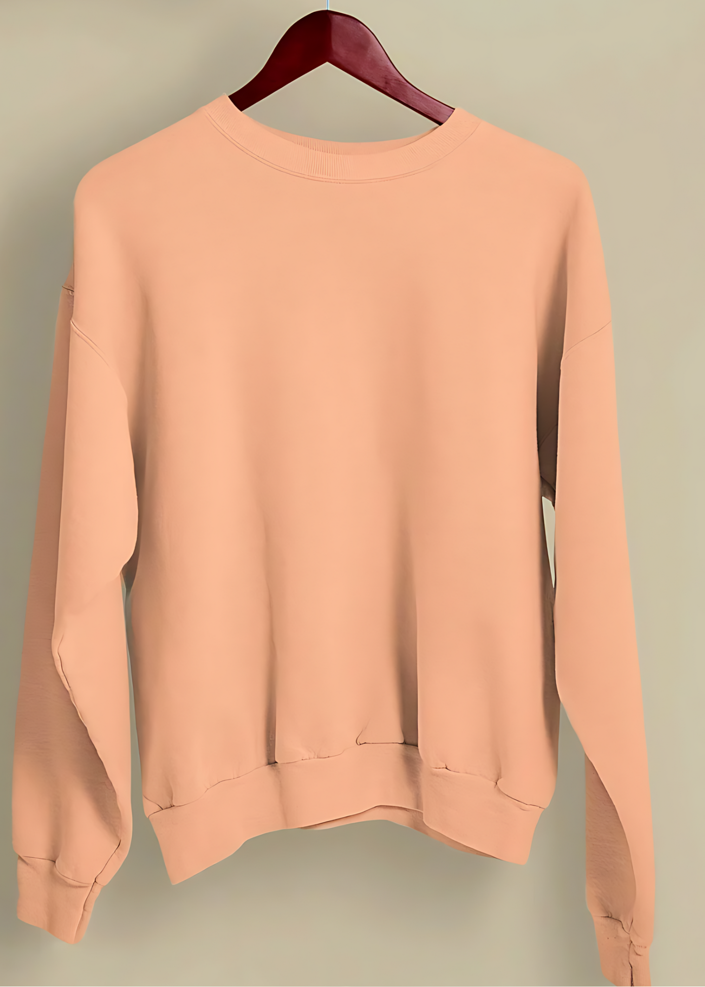 Drop Shoulder Sweatshirts - Peach