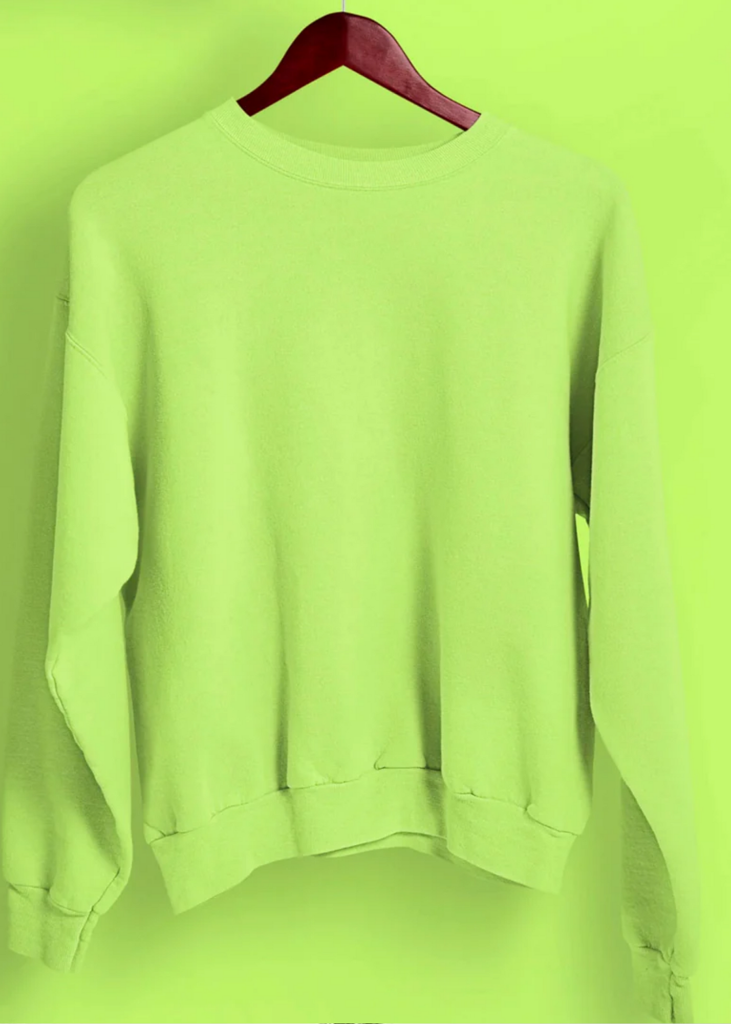 Drop Shoulder Sweatshirt - Neon Green