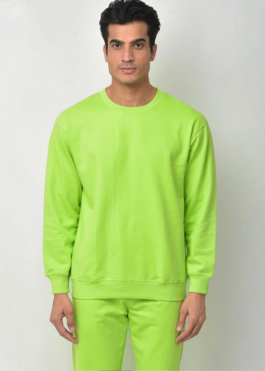 Drop Shoulder Sweatshirt - Neon Green