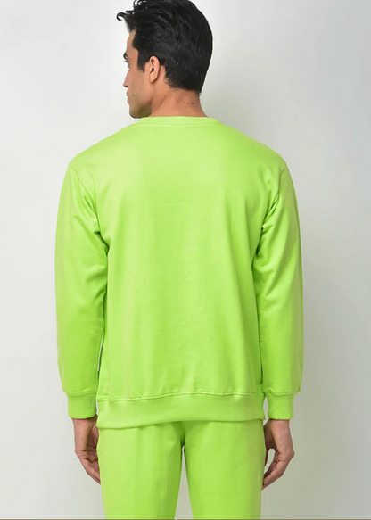 Drop Shoulder Sweatshirt - Neon Green