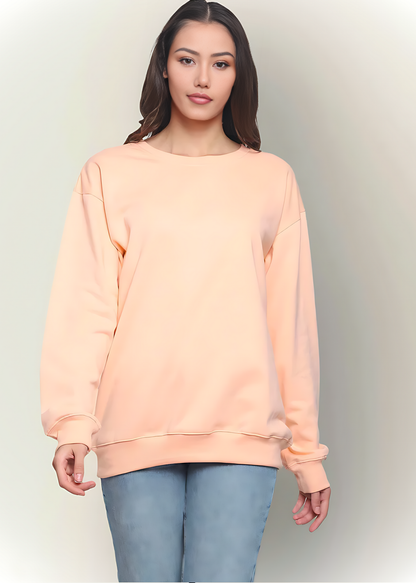 Drop Shoulder Sweatshirts - Peach