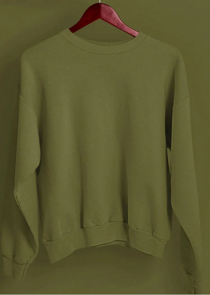 Drop Shoulder Sweatshirt - Olive Green