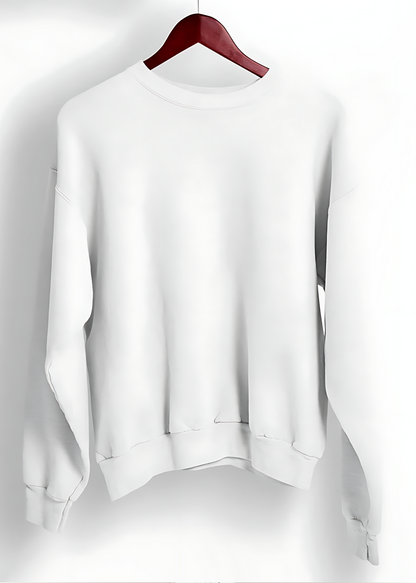 Drop Shoulder Sweatshirts - White