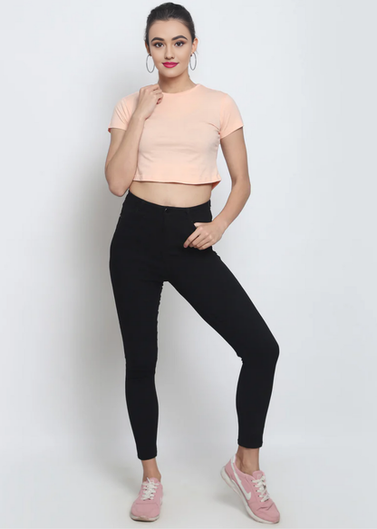 Crop Tops - Solid Peach