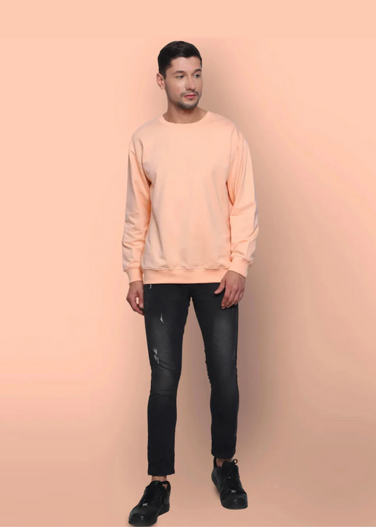 Drop Shoulder Sweatshirt - Peach