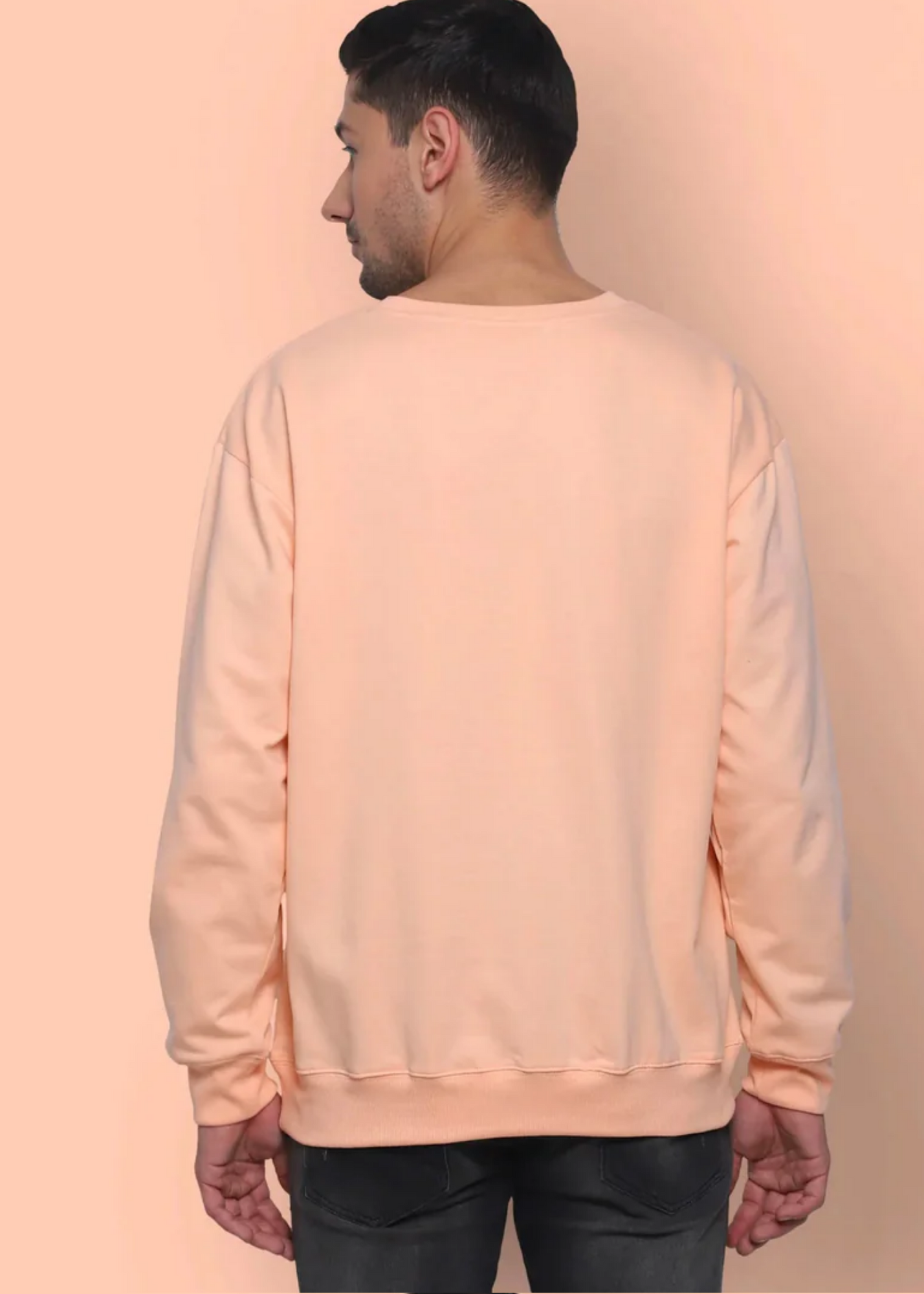 Drop Shoulder Sweatshirt - Peach