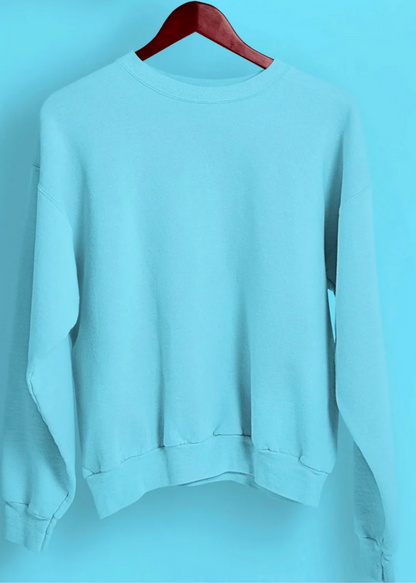 Drop Shoulder Sweatshirt - Aqua Blue