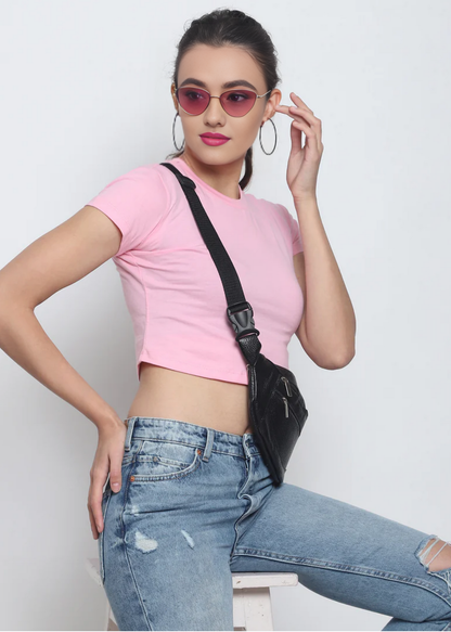 Crop Tops - Solid Pink