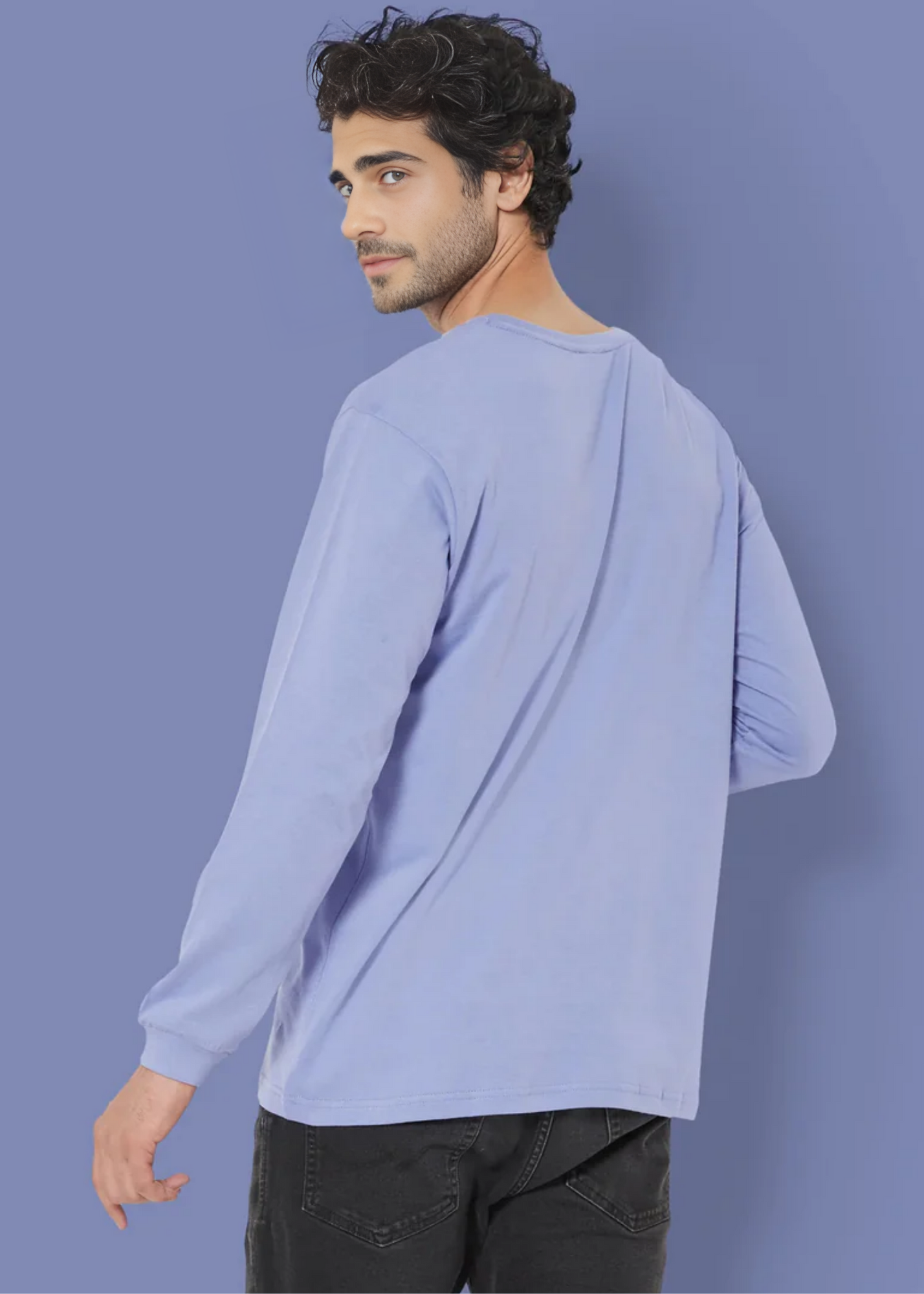 Crew Neck: Full Sleeves - Periwinkle