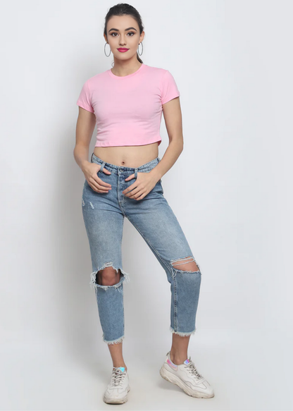 Crop Tops - Solid Pink