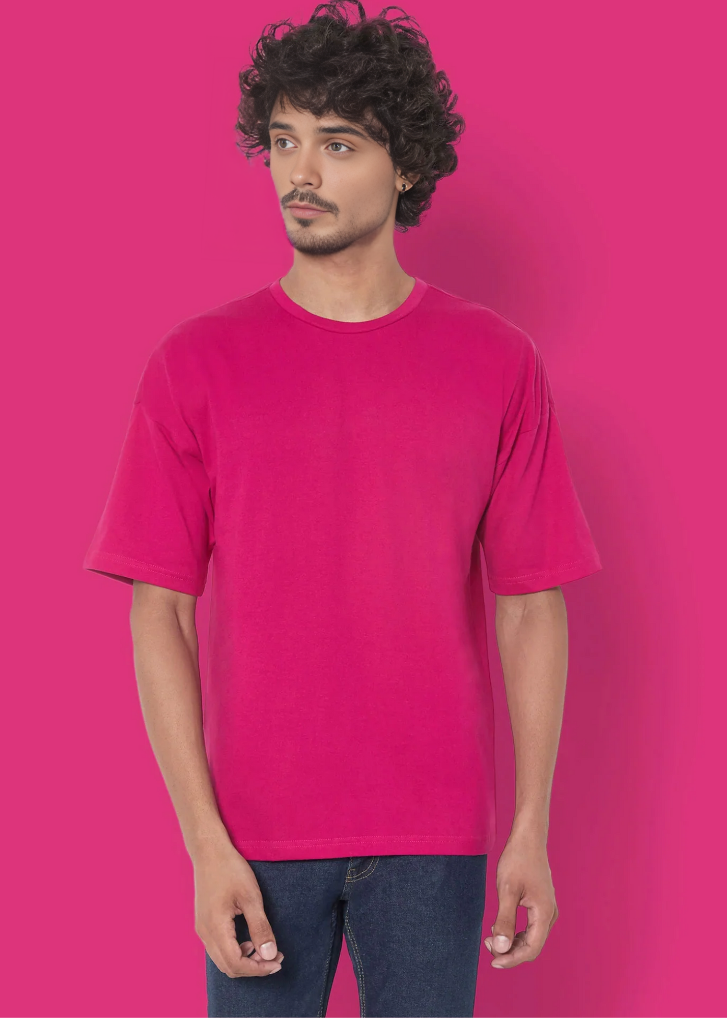 Dropshoulder Crewneck - Fuchsia